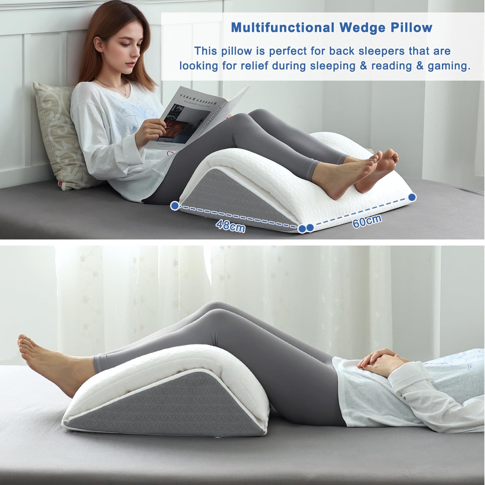 Knee Pillow Memory Foam Leg Wedge Pillow Leg Elevation Knee Support — image 5