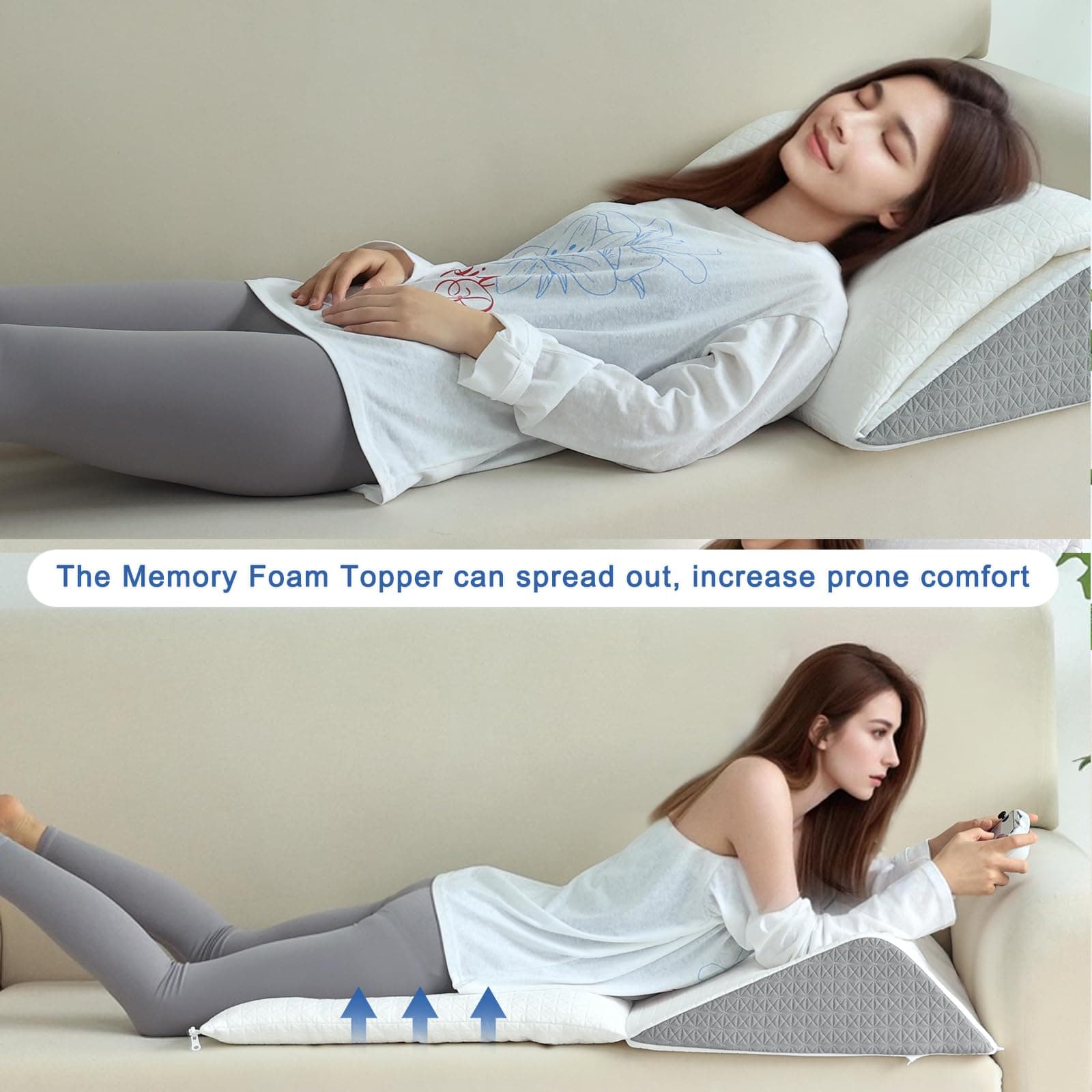 Knee Pillow Memory Foam Leg Wedge Pillow Leg Elevation Knee Support — image 6